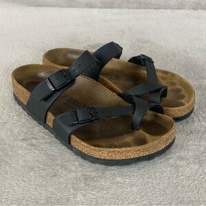 Birkenstock Womens Mayari Slide Sandals EU 36 US 5 Black Birko Flor Strappy